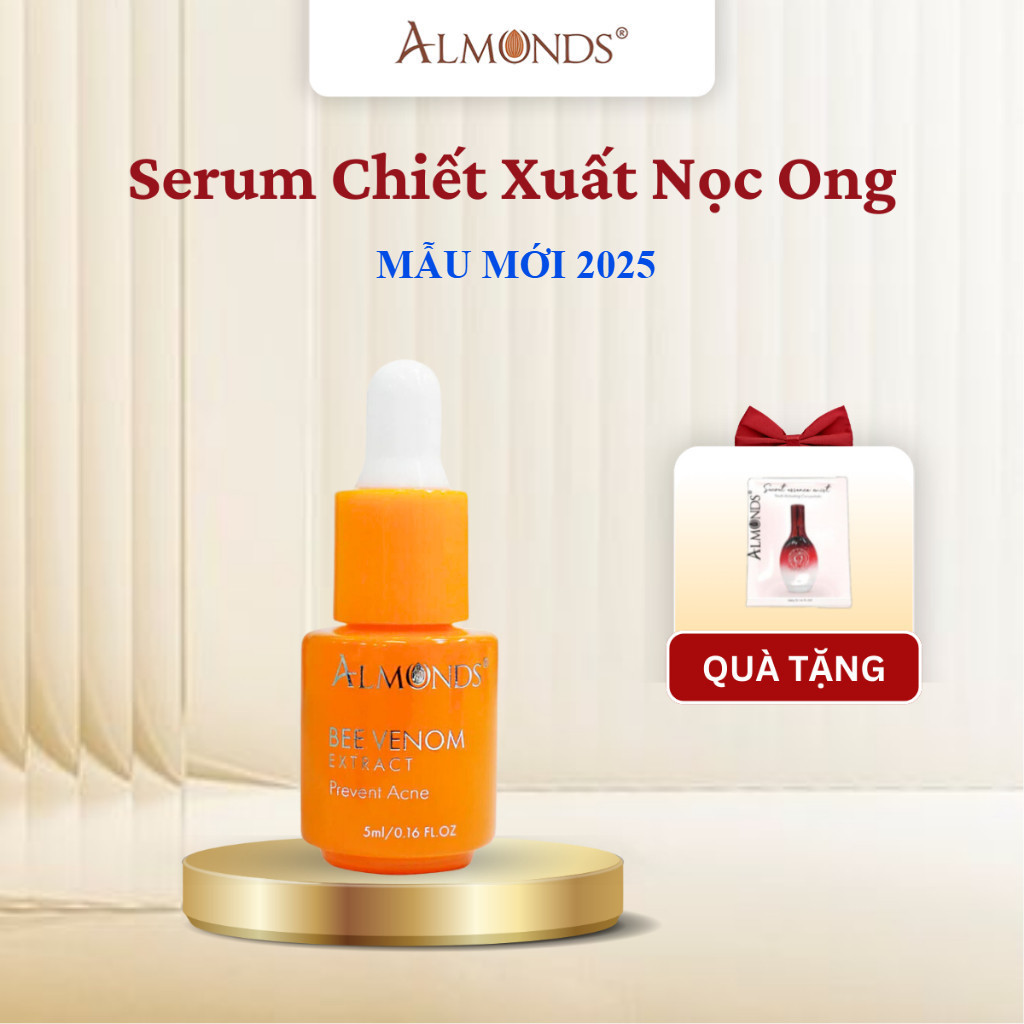 (Sales) Serum Hỗ Trợ Giảm Mụn Nọc Ong 5ml Almonds Bee Venom Extract