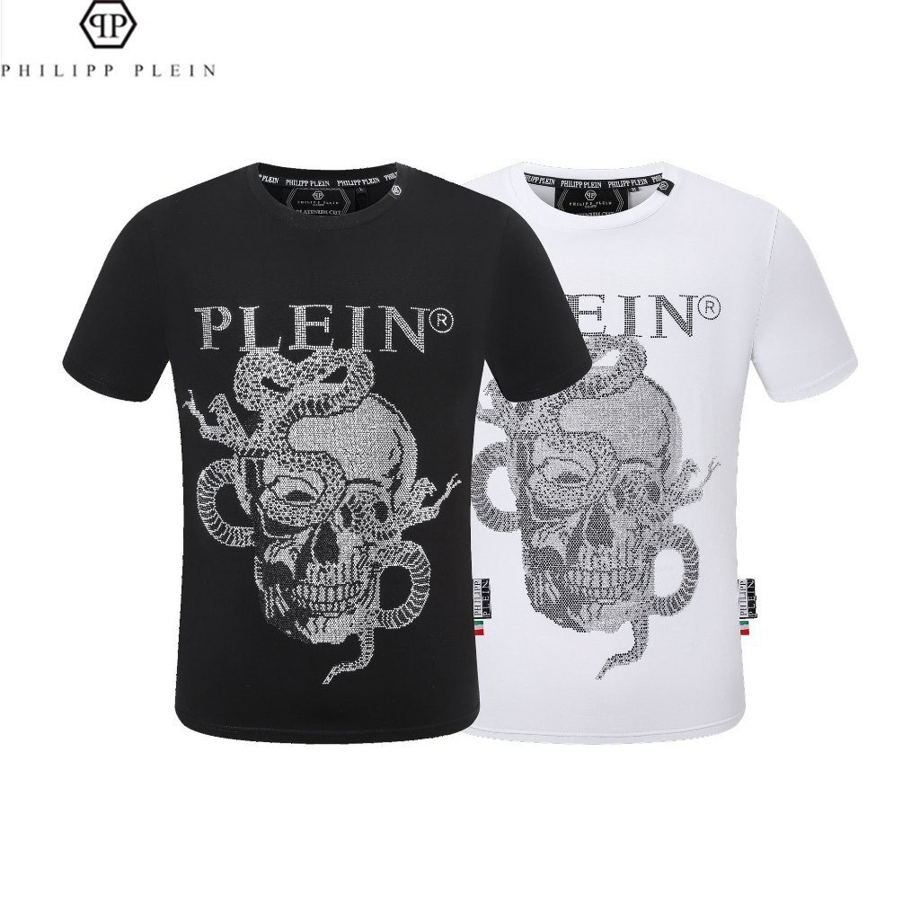 (Sản xuất tại Quảng Châu, Trung Quốc) Chất lượng cao Philipp plein Thu Đông Nam Top Slim-fit Nguyên 