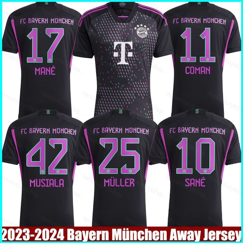 G2p 2023-2024 Áo sân khách Bayern Munchen Muller Mane Sane Kimmich Musiala Coman Áo thun bóng đá Plu