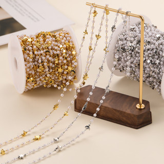  St. kunkka 1m Giữ Màu Vàng Thật Ngôi Sao Đồng Mặt Trăng Ngọc Trai Dây Xích Có Thể Được Sử Dụng Cho DIY Vòng Cổ Vòng Tay Làm 