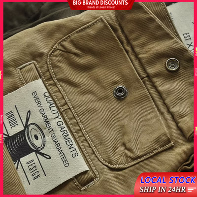 Quần yếm nam Quần Polyester Màu Trơn Đầu Máy Phong Cách Thẳng Chống Mài Mòn Châu Âu Mỹ Phong Cách Rời Thường Ngày ZXR38