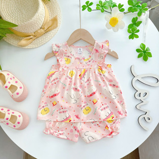 (Về thêm Màu) Đồ Tôn Bé Gái 6-13kg, Đồ Bộ Bé Gái Vải Tôn (Vải Tole/Nanh) Mỏng Mát Mặc Nhà Cho Bé Unibaby - BT113