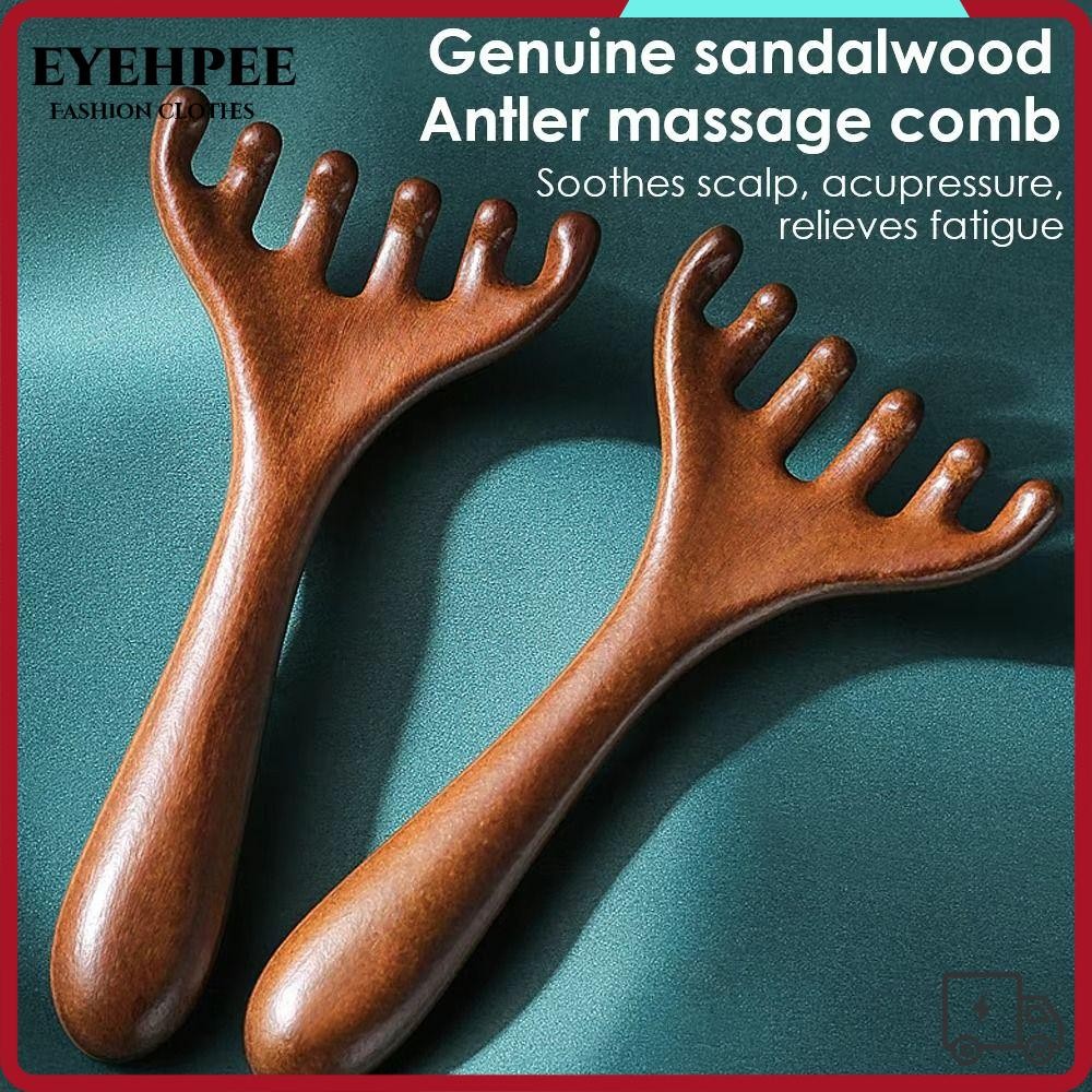 Lược Massage Kinh Tuyến Đầu EYEHPEE, Lược Tay Cầm Dài Răng Rộng, Massage Chống Tĩnh Điện Sáu Móng Tay Gua Sha Dụng Cụ Thúc Đẩy Tuần Hoàn Máu