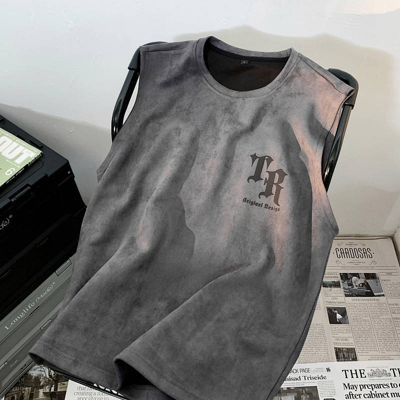 Sleeveless T-shirt Vest Men's Summer Thin Basketball Fitness Sports Waistcoat Fashion Brand T-shirt 