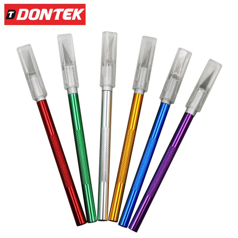 Bộ 5 Dao Khắc Trổ Kĩ Thuật, Dao Cắt Giấy, Tỉa Hoa Quả, Cắt Màng Phim Cán Nhôm DONTEK