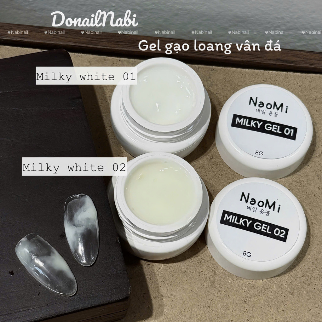 Gel milky white chuyên tán vân đá, Gel gạo làm loang vân đá, gel mixing, phụ kiện nail chính hãng