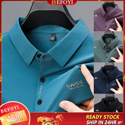 Áo Sơ Mi Polo Nam Tay Ngắn Rời Công Sở Màu Trơn Ve Áo Plus Size WW27
