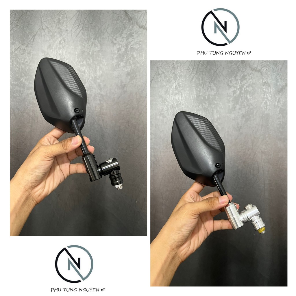 Gương kèm chân Kính Xoay 360 Độ Gắn Xe Máy mẩu AB thông dụng cho nhiều dòng xe (hàng xịn giá tốt) MS