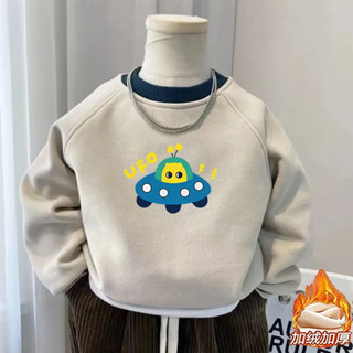 Áo hoodie lót nhung bé trai TIINGXUYU trang phục trẻ em mẫu mới xuân thu áo mặc trong cho bé trai đẹp trai Áo mùa thu in họa tiết hoạt hình