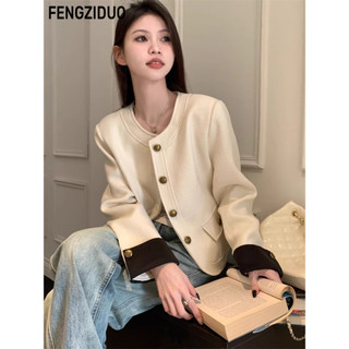 FENGZIDUO áo len cardigan áo khoác cardigan Fashion Cute xu hướng Stylish WFS24B02KQ 45Z241109