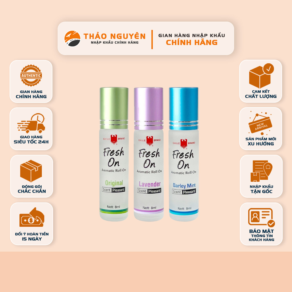 Dầu lăn giảm căng thẳng Eagle Brand Fresh On (8ml)