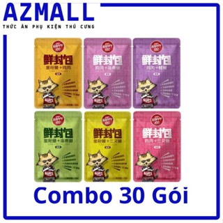 [ Combo 30 ] Pate Wanpy Happy 100 Gói 70g Cho Mèo, Thức Ăn Cho Mèo Dạng Súp Mix Vị