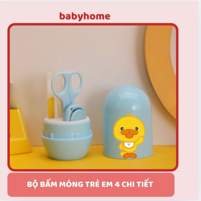 Bộ bấm móng trẻ em 4 chi tiết ( Mẫu hộp tròn) babyhome