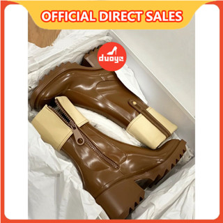 Duoya Hair Thẳng ~ [Hàng Có Sẵn] Giày Bốt Martin Đi Mưa Mũi Tròn Phong Cách Anh Quốc Cho Nữ