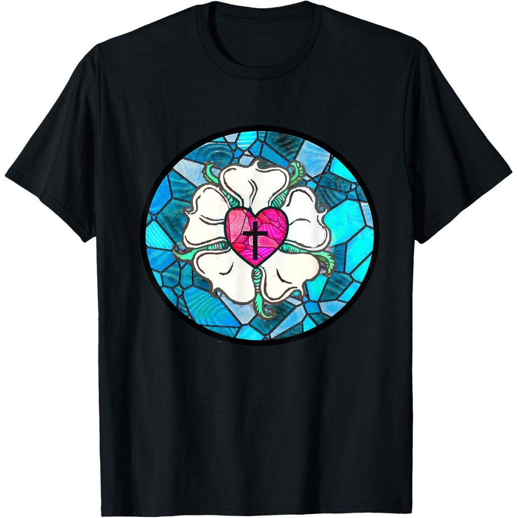 Áo thun Martin Luther Rose Lutheran Symbol 5 Solas