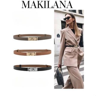 Thắt Lưng Nữ Bản Nhỏ Cao Cấp – Da Bò Thật – Dây Nịt Nữ Thời Trang Phối Váy Đầm Sang Trọng MAKILANA A1
