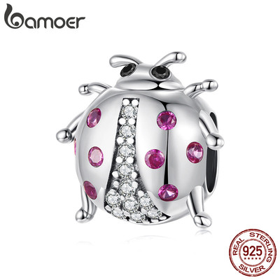 Bamoer 925 Sterling Sliver Charm May Mắn Bọ Rùa Mặt Dây Chuyền DIY Cho Vòng Tay Quà Tặng Cho Nữ
