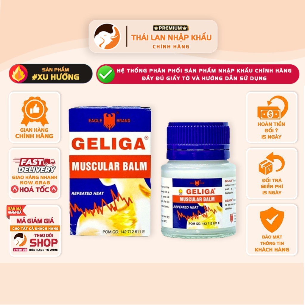 [CHÍNH HÃNG] Dầu cù là lửa Geliga Muscular Balm 40gr