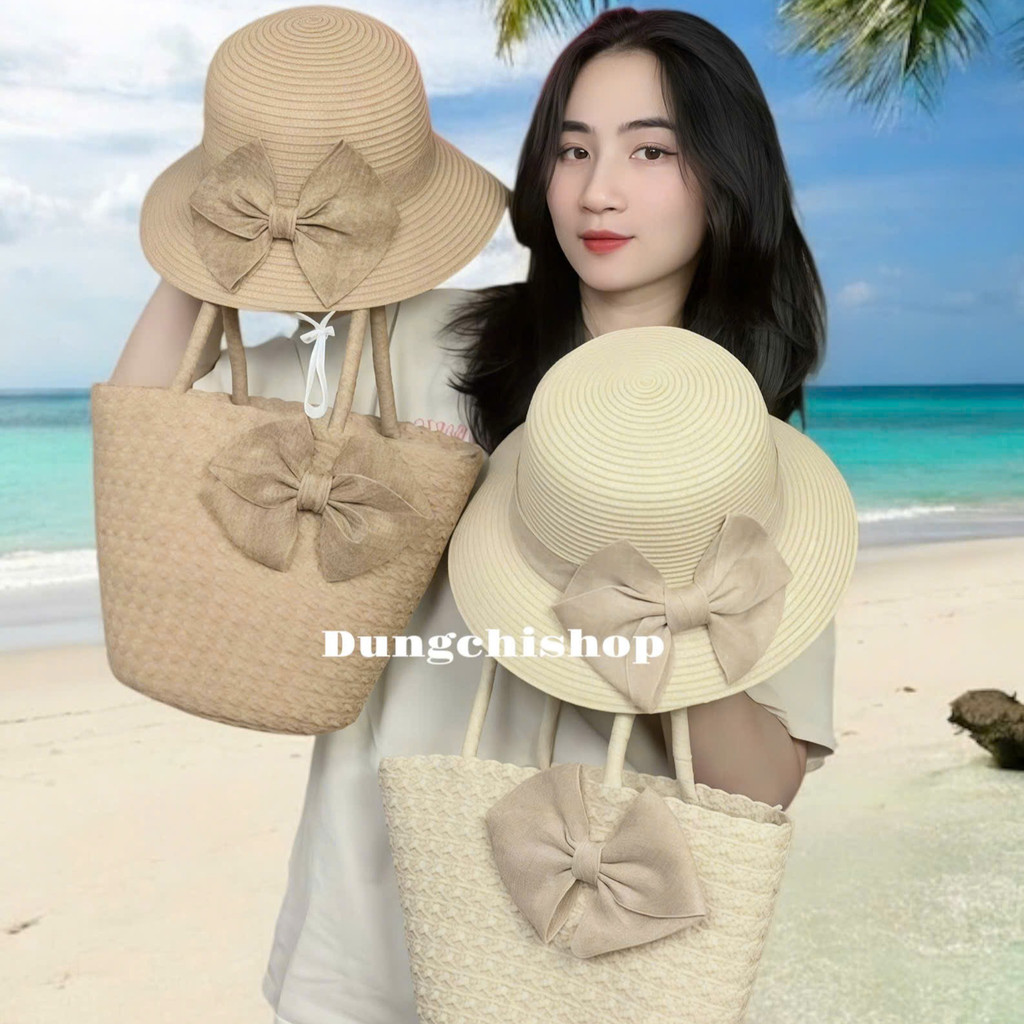 Set túi mũ cói đi biển nhiều mẫu xinh | BigBuy360 - bigbuy360.vn