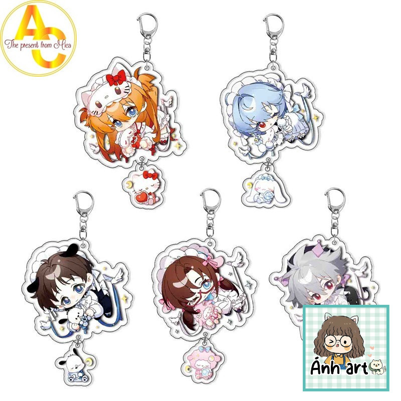 Eva Neon Genesis Evangelion Ayanami Rei Soryu Asuka Langley Nagisa Kaworu Acrylic Móc Khóa