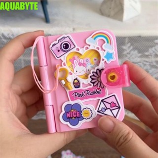 AQUABYTE Sổ ghi chú bí mật dành cho trẻ em, Thỏ hồng có khóa Sổ tay viết cho trẻ em, Trường học Giả vờ chơi Văn phòng phẩm Kawaii Nhật ký học sinh Quà tặng cho bé gái