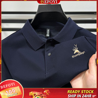 Áo thun nam cotton thêu nhanh khô thoáng mát Hàn Quốc ngắn tay, thời trang cao cấp, áo polo cổ rộng công sở WL002
