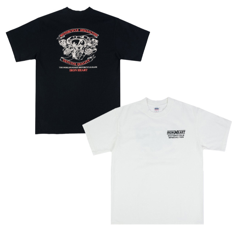 100% Cotton IRON HEART Nissan IRON Core Retro Xe Máy In Hình Mùa Hè Áo Thun