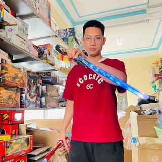  Mô hình kiếm ánh sáng lazer-2 đầu xoay 360 độ phóng to-thu nhỏ,tặng kèm cáp sạc typeC 