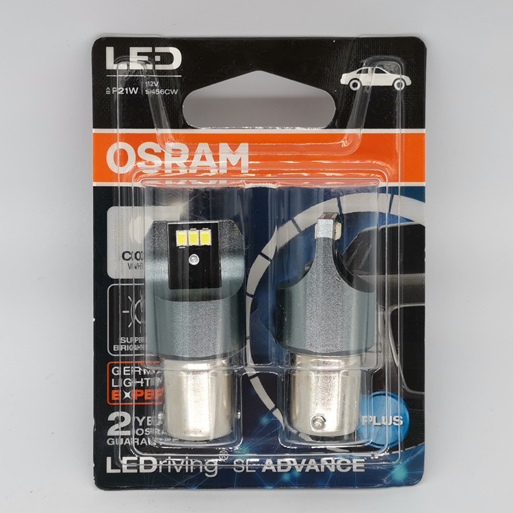 OSRAM LED BA15s 9456CW 12V P21W Ánh sáng trắng 1156 Chân phẳng Xe Đuôi Bóng