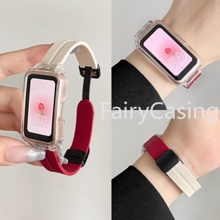  Dây đeo thời trang cho Huawei Fit 4 Pro 3 Band 10 9 8 7 6Pro Silicone mềm Khóa từ tính Vòng đeo tay thay thế cho Honor Band 9 7 6 Phụ kiện dây đeo cổ tay 