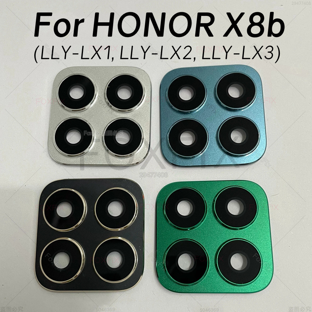 Mặt Sau Ống Kính Máy Ảnh Cho Honor X8b Phía Sau Camera Kính Có Khung Viền Thay Thế LLY-LX1 LLY-LX2 L