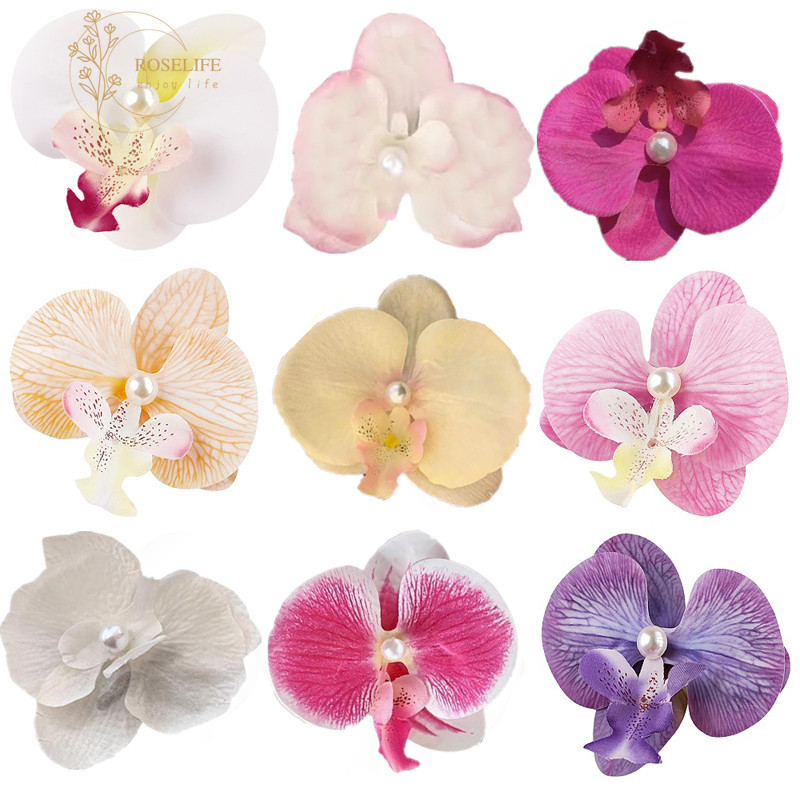 Roselife Hot Hawaii 28 Màu Bướm Hoa Lan Kẹp Tóc Cho Nữ Cô Gái Hoa Nhân Tạo Đi Biển Kỳ Nghỉ Phalaenopsis Kẹp Tóc Nhiệt Đới Phụ Kiện Tóc