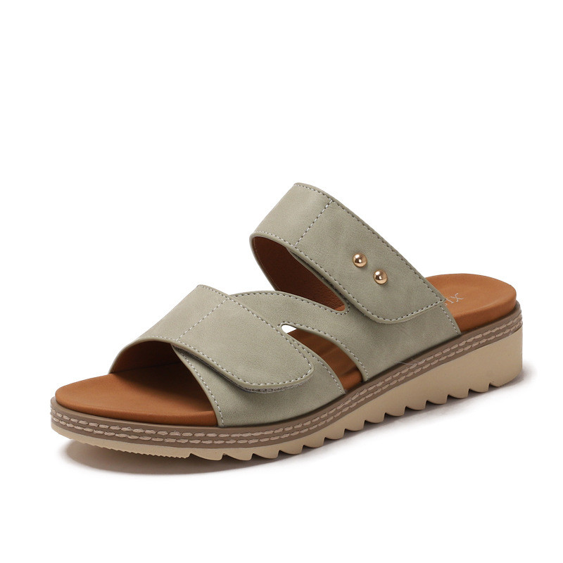 Giày Sandal Mặc Ngoài Bohemian Thời Trang Mùa Hè Mới Nhẹ Giày Nêm Đơn Giản