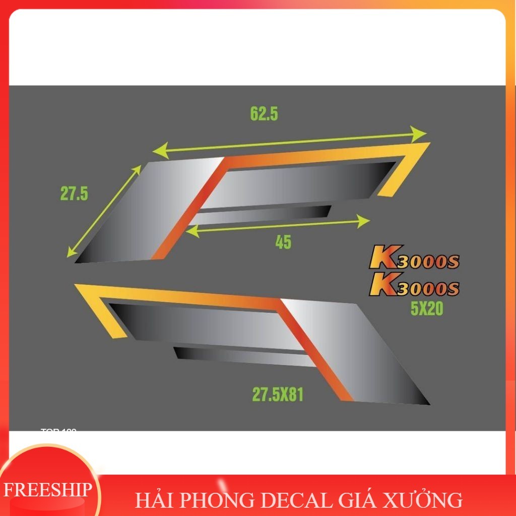 Bộ tem decal dán xe tải hãng xe KIA  k125, k165,k3000,k2700