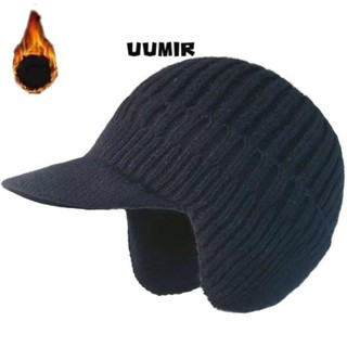  Mũ dệt kim nam UUMIR Mũ bông tai đi xe đạp trượt tuyết Bảo vệ tai ngoài trời mùa đông ấm áp Mũ len 