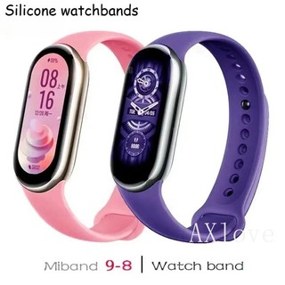  Dây đeo đồng hồ silicon cho Xiaomi Mi Band 9 8 7 NFC Dây thể thao thay thế miband8 Vòng tay chống thấm nước correa Mi Band 6 5 4 3 Dây đeo 