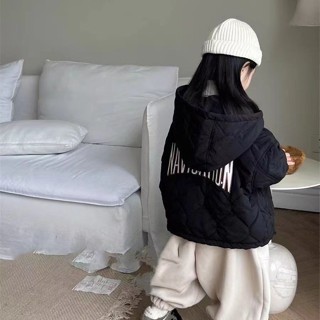  Trẻ Em Đệm Quần Áo Phiên Bản Hàn Quốc Mùa Đông Sản Phẩm Mới Bé Gái Thêu Chữ Có Mũ Trùm Đầu Quần Áo Cho Bé Tất Cả Trận Đấu Ấm Áp 