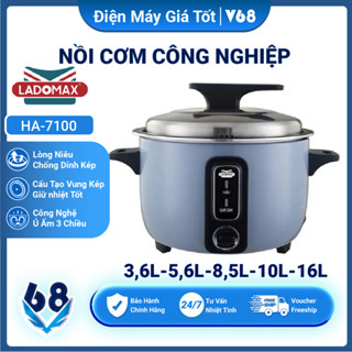 Nồi Cơm Điện Công Nghiệp Nắp Rời 3,6L 4,2L 5,6L 8,5L 10L 16L Ladomax Lòng Phủ Men Chống Dính Bảo Hành 12 Tháng - V68