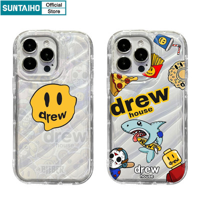 Suntaiho Thẩm Mỹ Dễ Thương Vỏ Điện Thoại Họa Tiết Cá Mập Phố Graffiti Cho Iphone 16 15 14 12 13 11 Pro Max IP 7 8 Plus Iphon X Xs XR Xs Max TPU Mềm Cao Cấp Chống Sốc Ốp Lưng