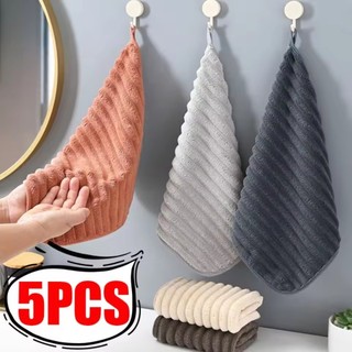Dày Thấm Hút Lông Cừu San Hô Khăn Lau Tay Có Thể Treo Lâu Dài Mềm Khăn Tay Nhà Bếp Rửa Món Ăn Khăn