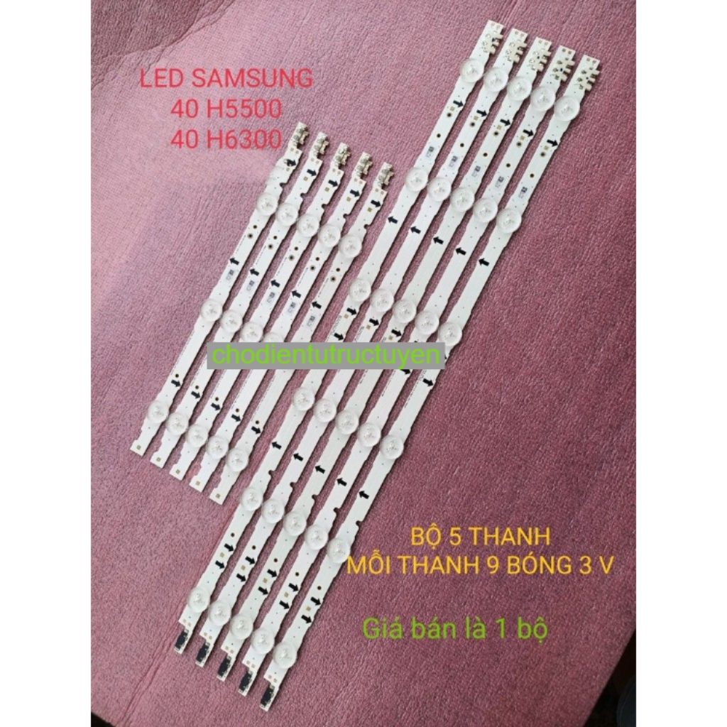 LED TIVI SAMSUNG 40H5500 40H5100 40J5500 40H5552 40H6300 MỚI 100% LƯNG ĐỒNG ZIN HÃNG BỘ 5 THANH MỖI 