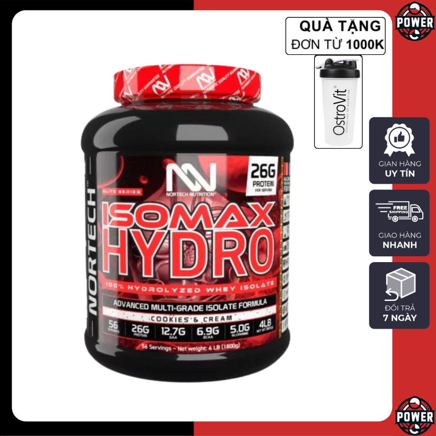 [Chính hãng] Isomax Hydro Whey Protein 4 LB (1.8KG) NORTECH - Whey bò ăn cỏ (grass-fed) thủy phân