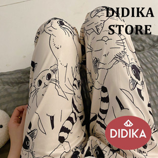 DIDIKA Hoạt Hình Pyjama Quần Mặc Ngoài Nhà Điều Hòa Quần Phiên Bản Hàn Quốc Rời Nữ Quần Thường Ngày