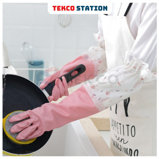 Đôi Găng Tay Cao Su Làm Bếp Rửa Bát Loại Dài - Găng Tay Đa Năng Vệ Sinh, Rửa Chén Có Chun