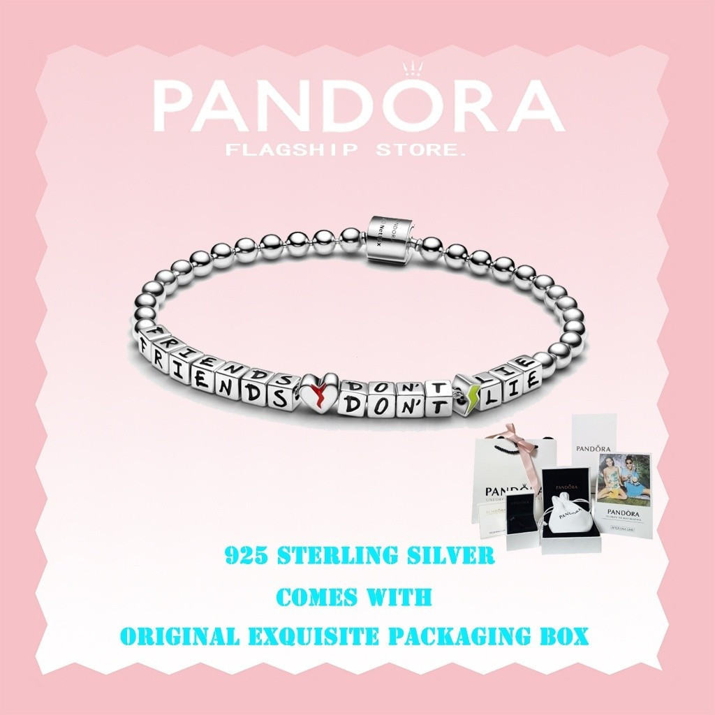Vòng tay bạc 925 Sterling Silver Stranger Things Friends Don't Lie, vòng tay Pandora chính hãng cho 