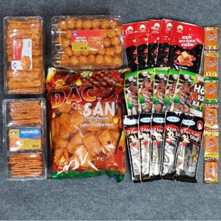  Combo đồ ăn vặt 4 món snack bò quẩy kèm 5 snack nem nướng phên 5 snack tăm cay đen 5 snack hổ kaka 6 snack sườn dê 