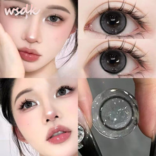 (0~8.00)Set 2 Kính Áp Tròng Màu Đen Contact Lenses Black Len 14.2mm Lens Cận Lens Nâu Bean Black