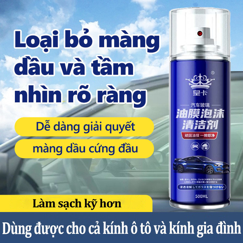 Bình xịt tạo bọt tẩy màng dầu, cạn canxi, vết ố bẩn trên kính ô tô, gương chiếu hậu - Phủ hạt nano chống bám nước chai x