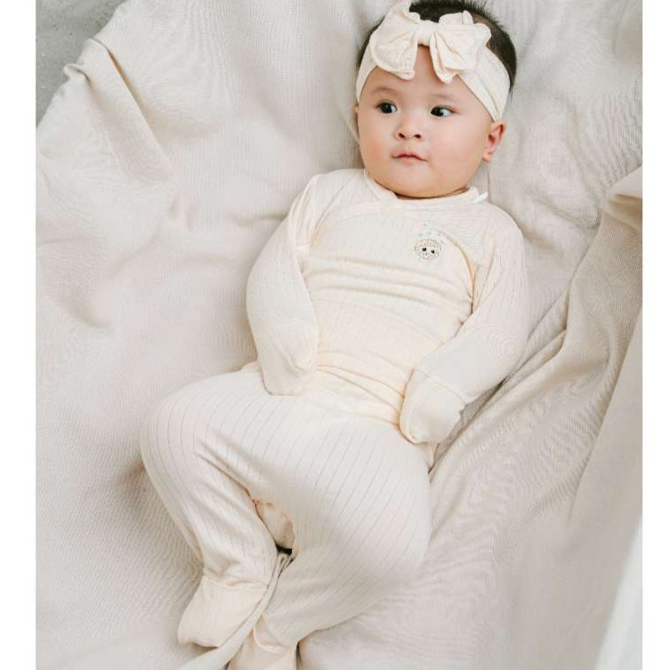 [BU Baby] (NB-3M) Bộ dài tay cài chéo bao tay chân lật Bubaby Modal - BMD110800 | Quần áo chính hãng