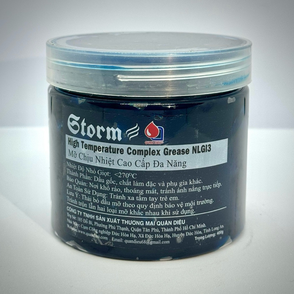 400g Mỡ bò xanh STORM, mỡ chịu nhiệt cao cấp NLGI3, Made in VietNam, mỡ bò chịu nhiệt đa năng bôi tr